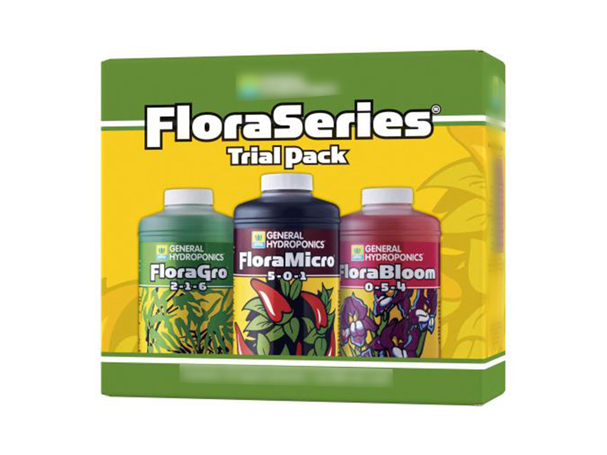botellas de Flora Series General Hydroponics FloraGro FloraMicro FloraBloom México